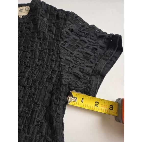 SEA New York Black Lace Shirt 1/2 Zip Breathable Mesh Size 2 Black EUC - Picture 10 of 11
